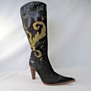 FIORANGELO Size 8.5 Black Boot Womens C1B E7